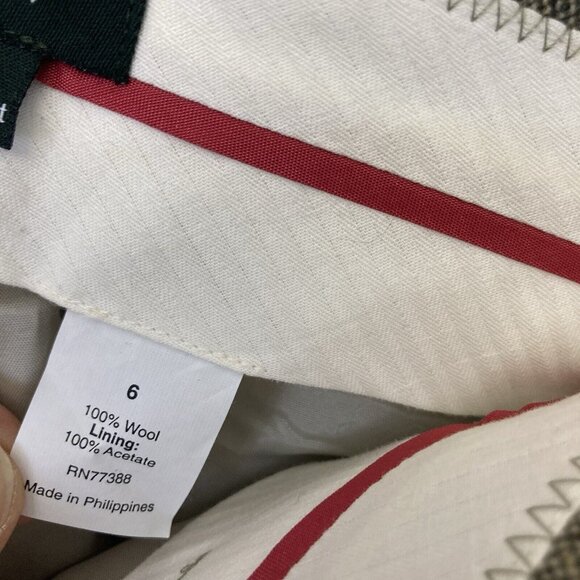 J Crew Favorite Fit Wool Dress Pants Womens 6 Green Office Tweed Trouser Vinage - Picture 4 of 15